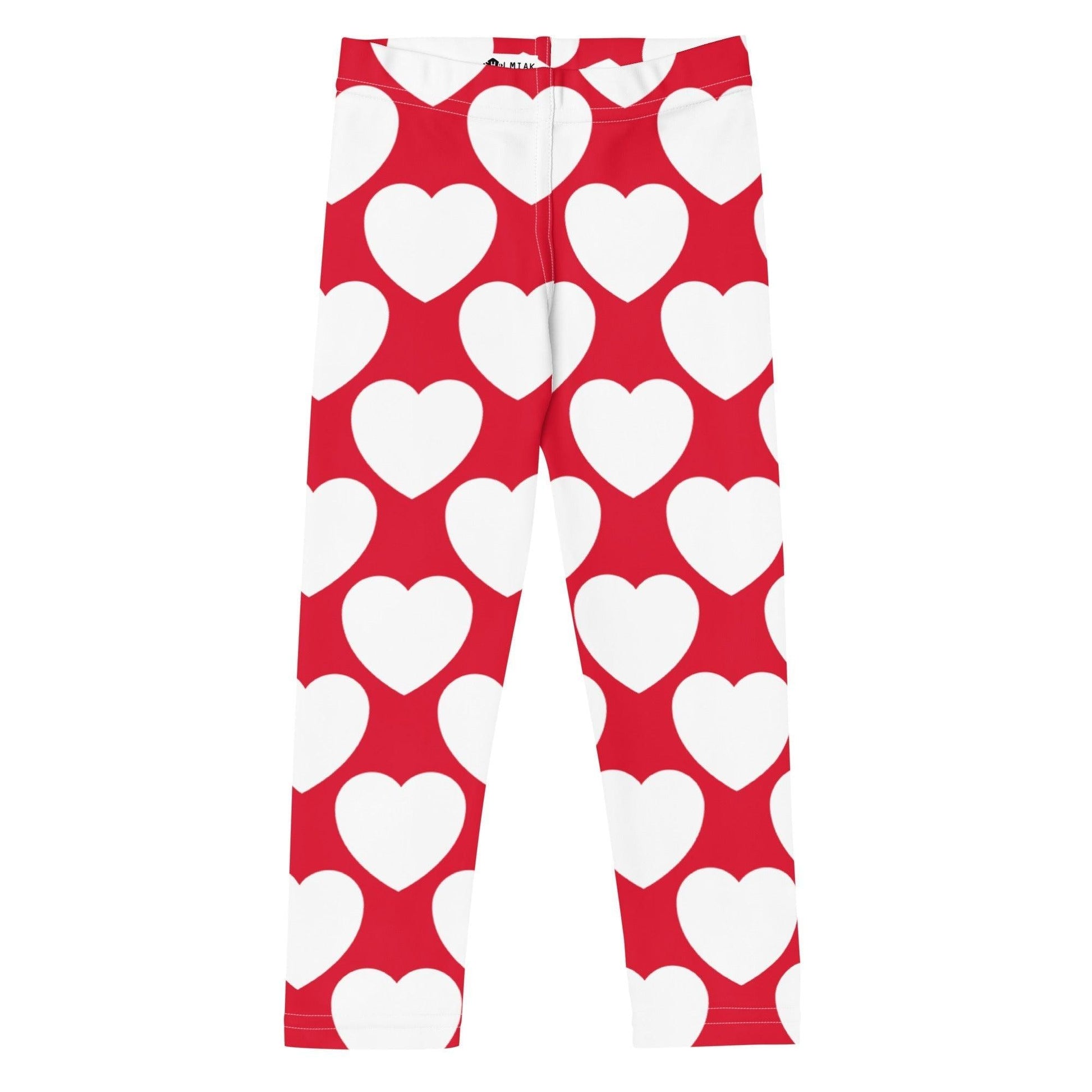 ELLIE LOVE red white - 2 - Kids' Leggings - SHALMIAK