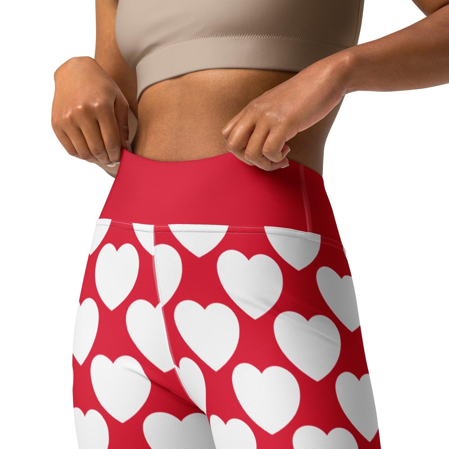 ELLIE LOVE red white - 2 - Yoga Leggings - SHALMIAK