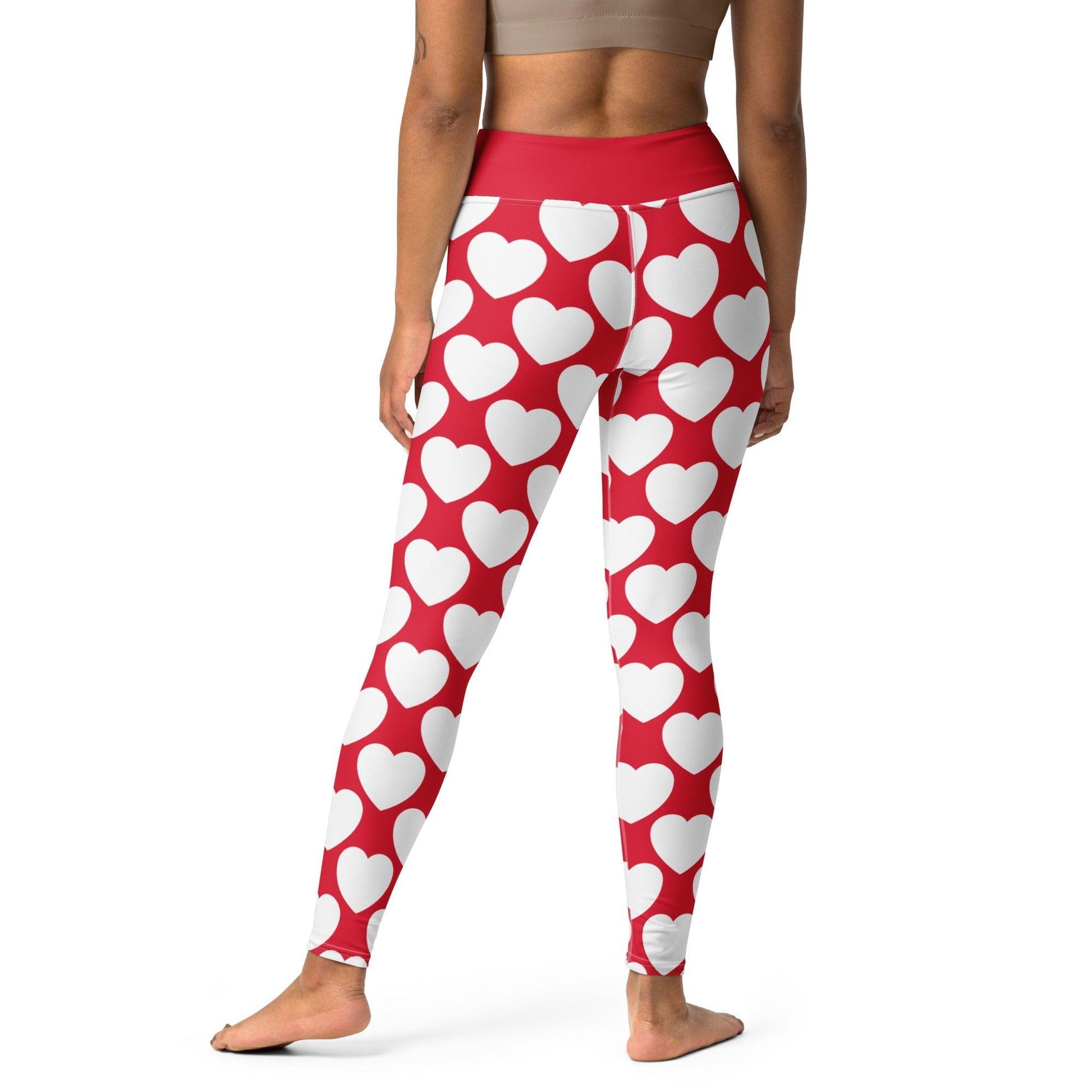 ELLIE LOVE red white - 2 - Yoga Leggings - SHALMIAK