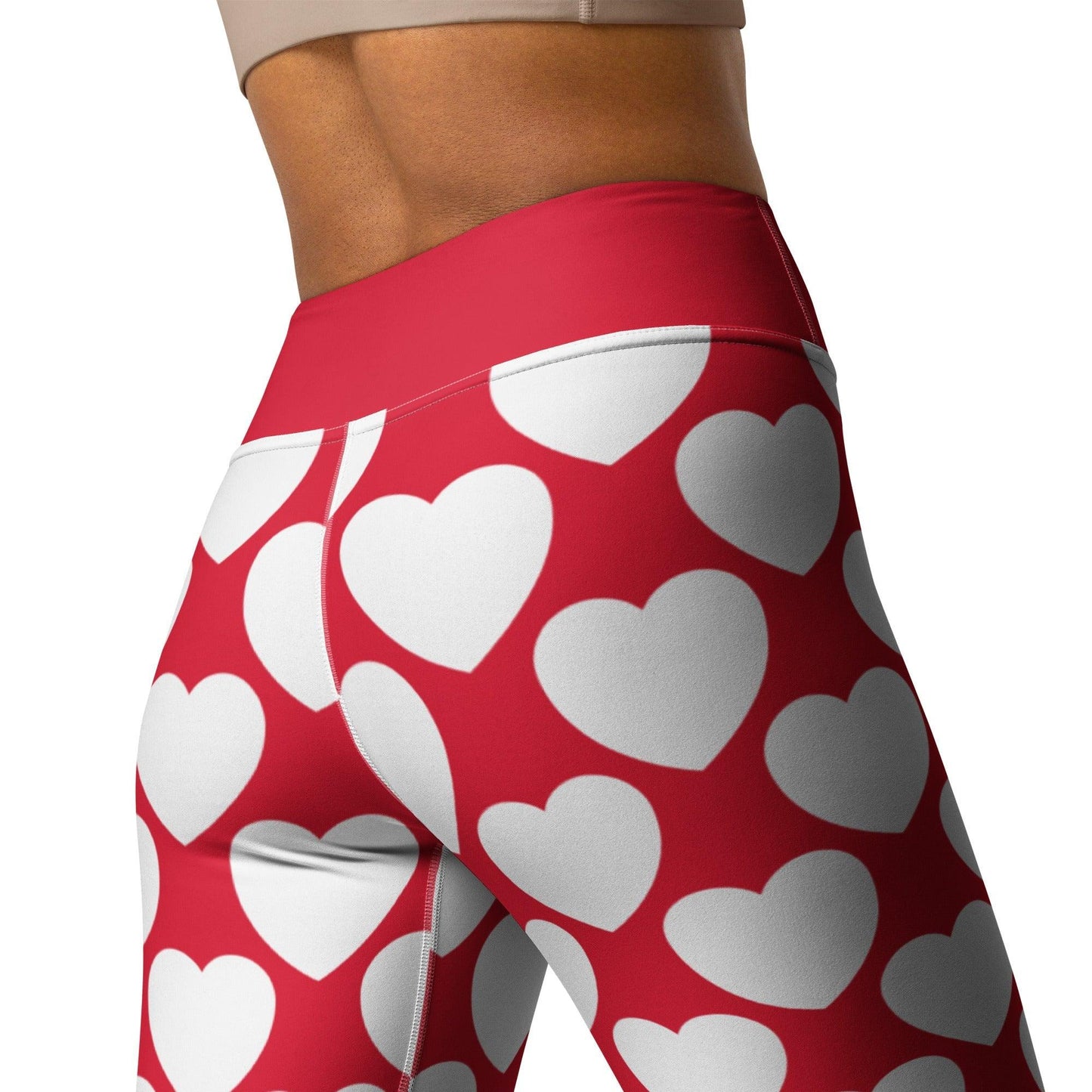 ELLIE LOVE red white - 2 - Yoga Leggings - SHALMIAK