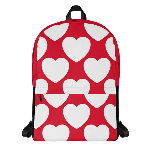 ELLIE LOVE red white - Backpack - Bold Heart Print