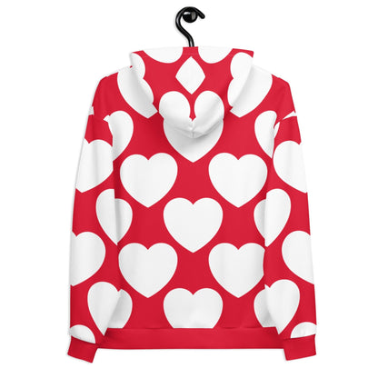 Hoodie - ELLIE LOVE red white - Bold heart print