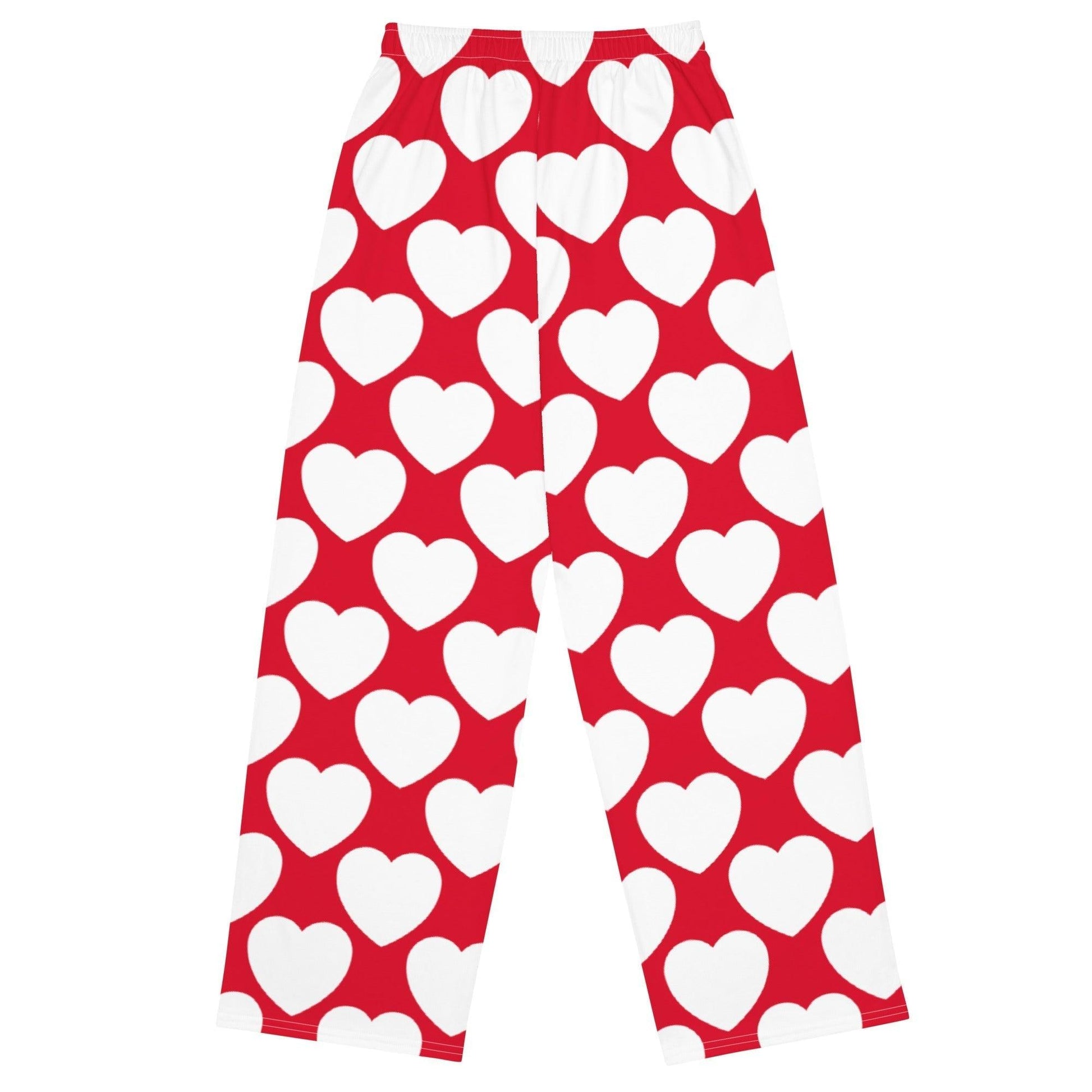 Pants - ELLIE LOVE red white - Bold Heart Print