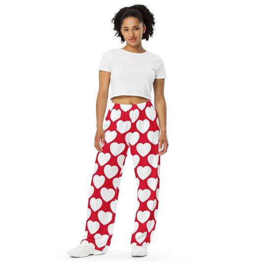 ELLIE LOVE red white - Pants - Bold Heart Print