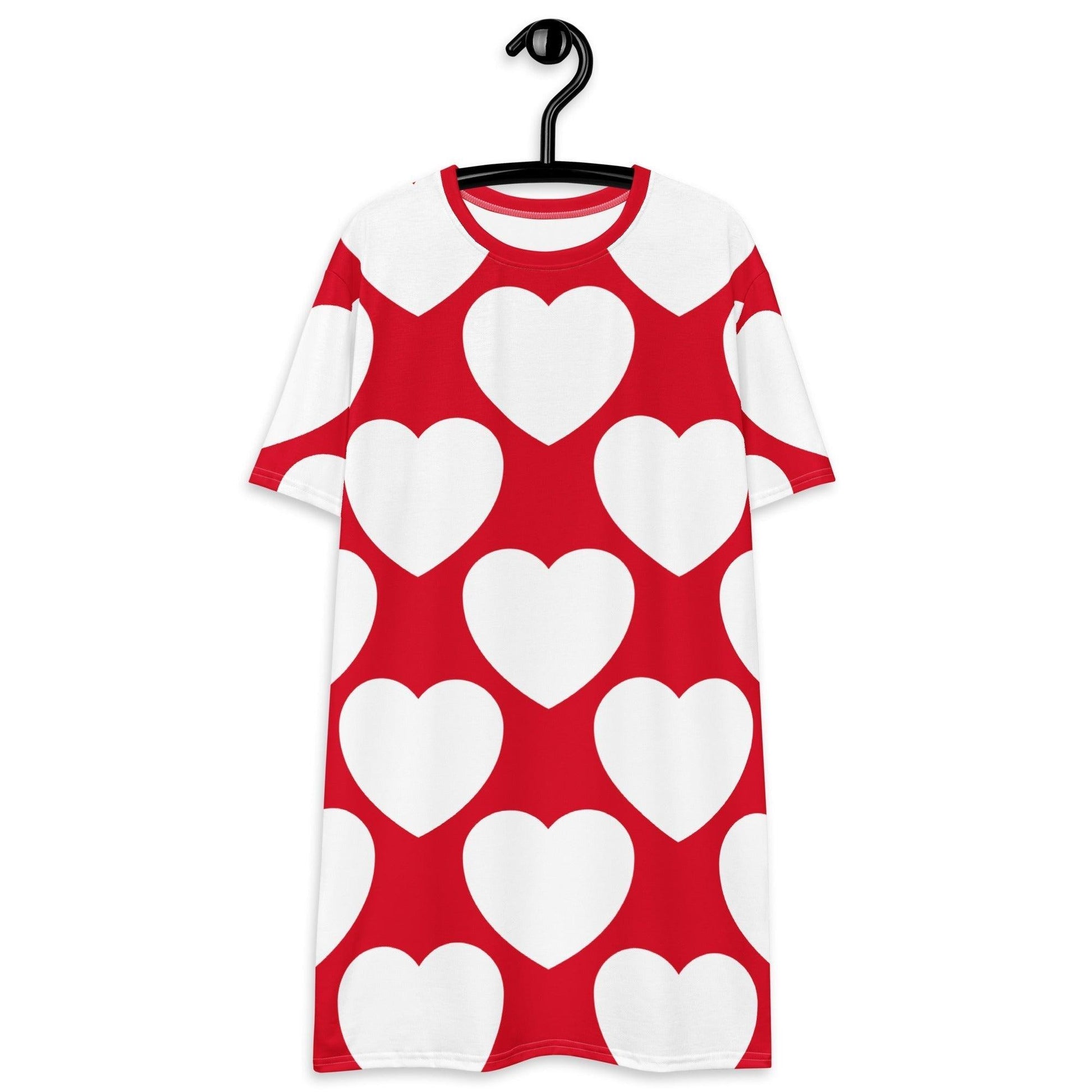 ELLIE LOVE red white - T-Shirt Dress - SHALMIAK