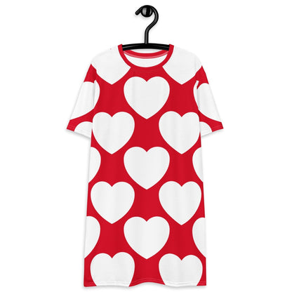 ELLIE LOVE red white - T-Shirt Dress - SHALMIAK
