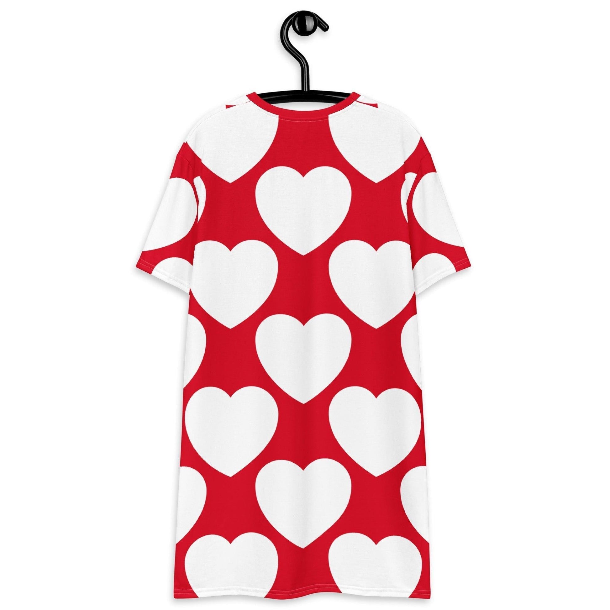 ELLIE LOVE red white - T-Shirt Dress - SHALMIAK
