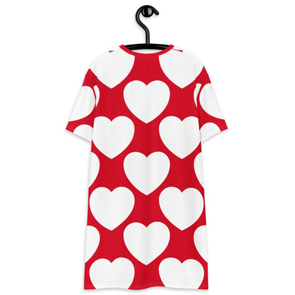 ELLIE LOVE red white - T-Shirt Dress - SHALMIAK