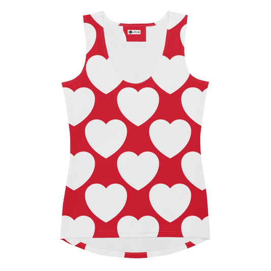 ELLIE LOVE red white - Tank Top - Bold Heart Print