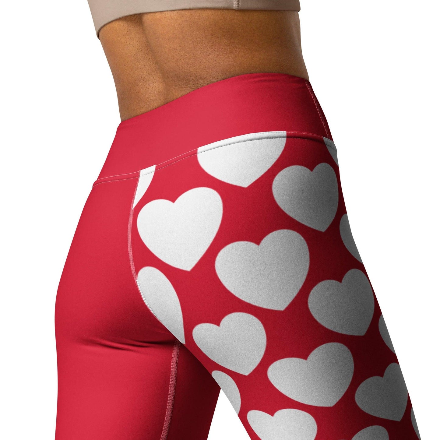 ELLIE LOVE red white - Yoga Leggings - SHALMIAK
