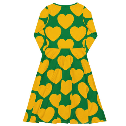ELLIE LOVE yellow green - Midi Dress With Pockets - SHALMIAK