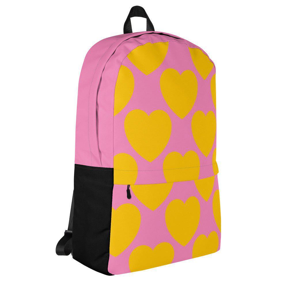 ELLIE LOVE yellow pink - Backpack - Bold Heart Print