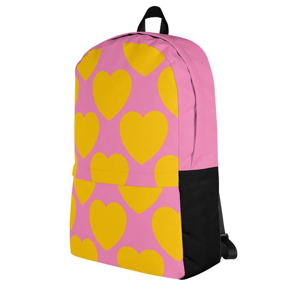 ELLIE LOVE yellow pink - Backpack - Bold Heart Print