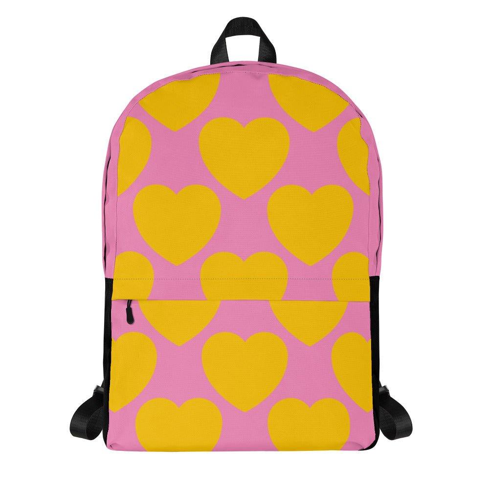 ELLIE LOVE yellow pink - Backpack - Bold Heart Print