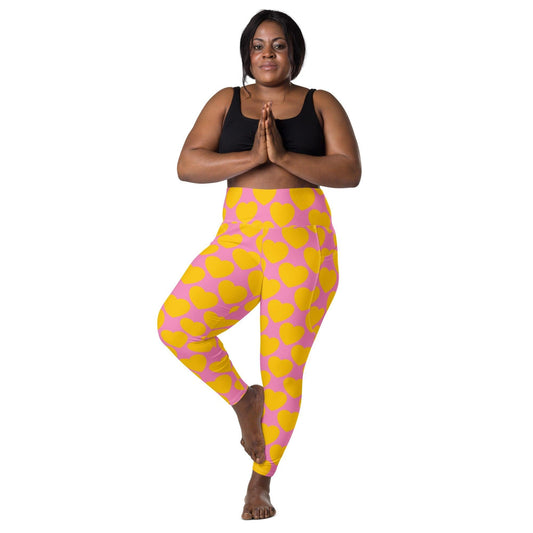ELLIE LOVE yellow pink - Leggings With Pockets - SHALMIAK