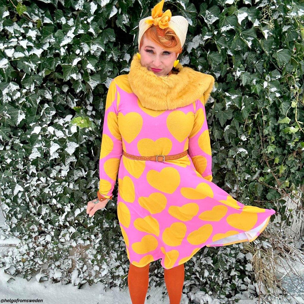 ELLIE LOVE yellow pink - Midi Dress With Pockets - SHALMIAK