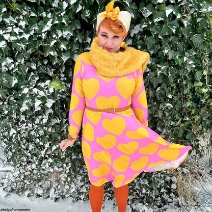 ELLIE LOVE yellow pink - Midi Dress With Pockets - SHALMIAK