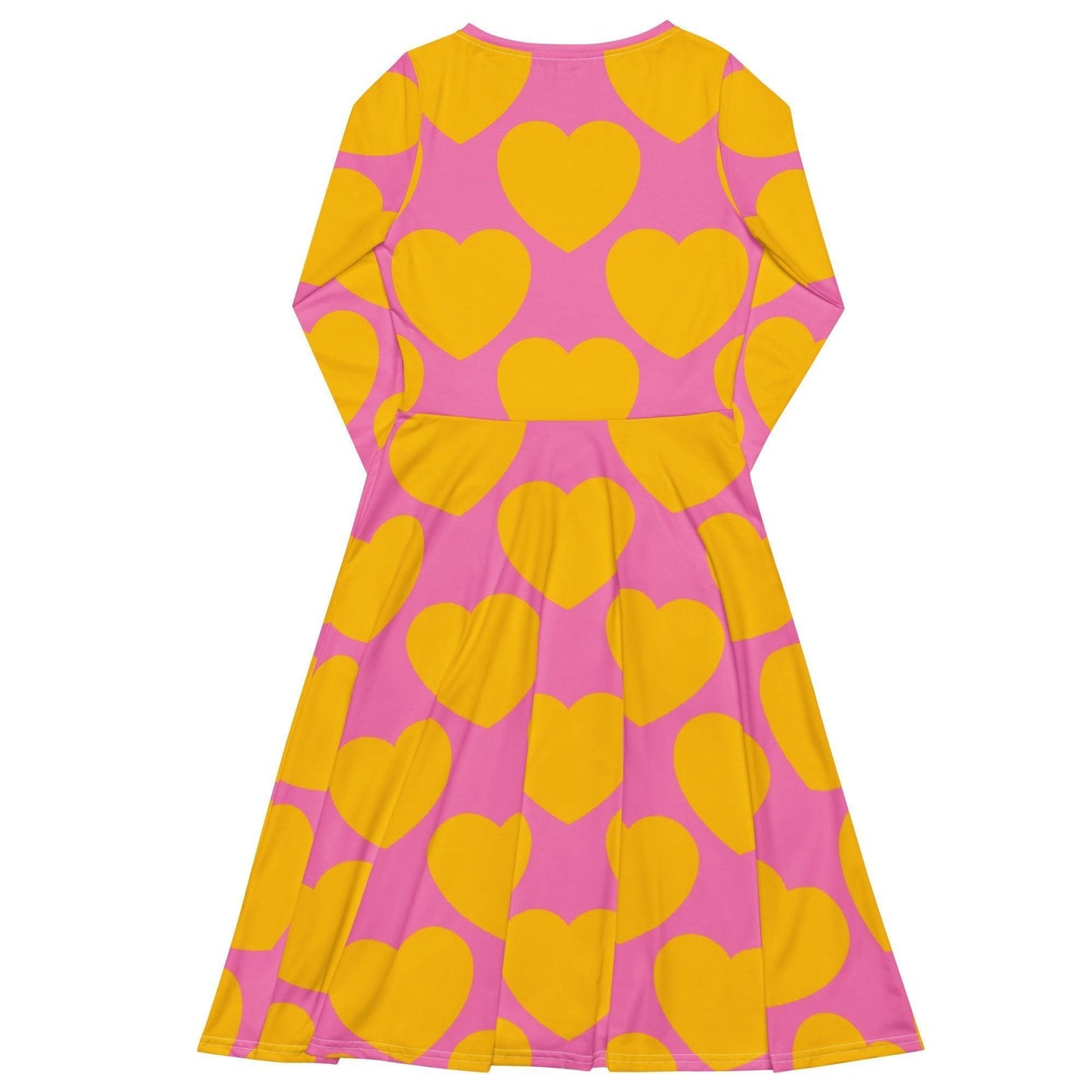 ELLIE LOVE yellow pink - Midi Dress With Pockets - SHALMIAK