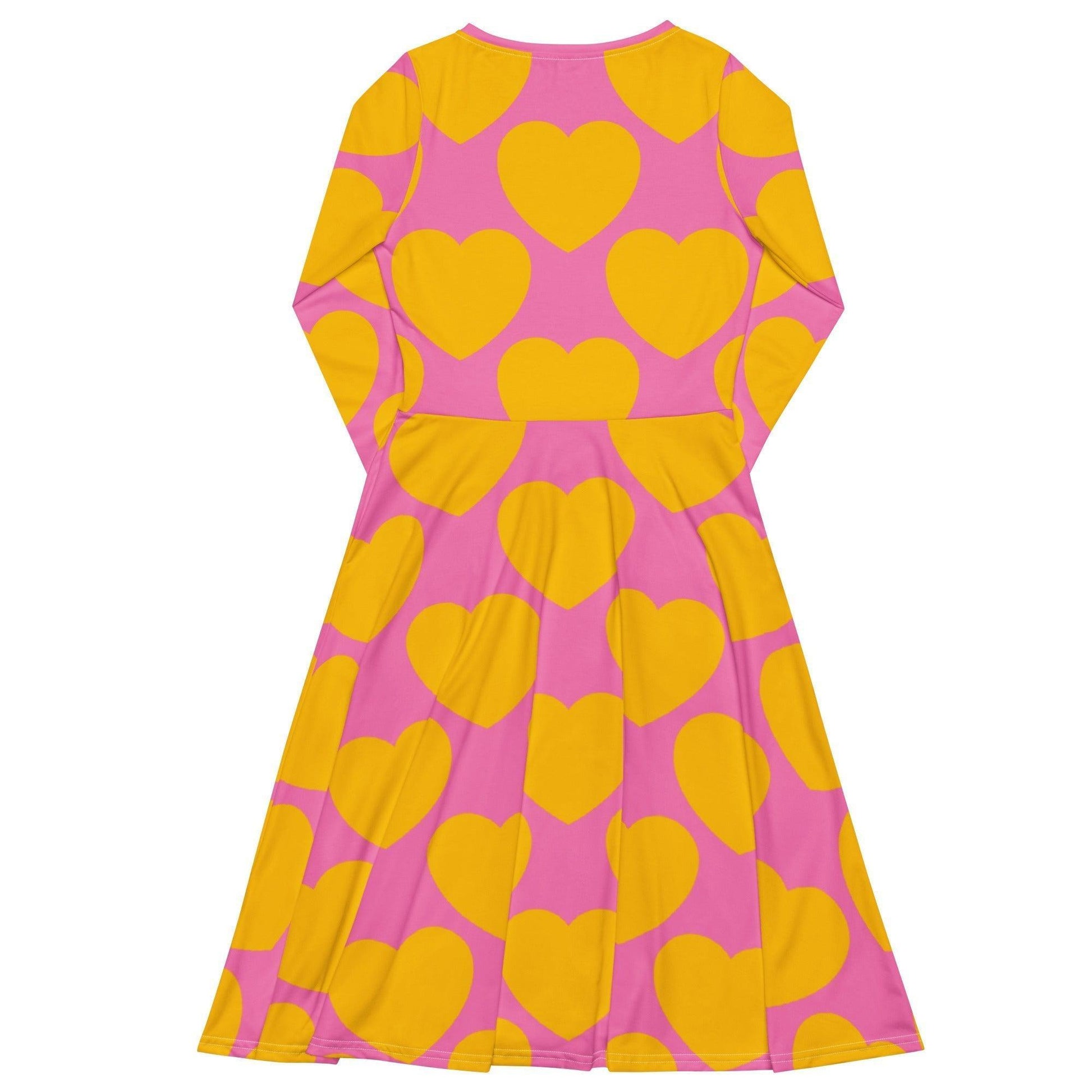 ELLIE LOVE yellow pink - Midi Dress With Pockets - SHALMIAK