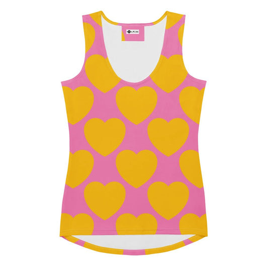 ELLIE LOVE yellow pink - Tank Top - Bold Heart Print