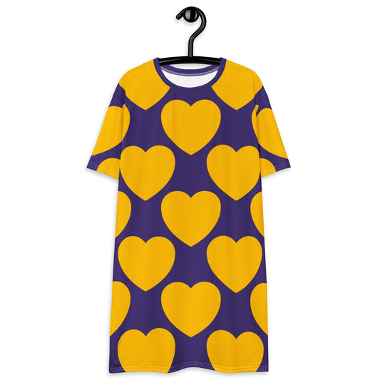 ELLIE LOVE yellow purple - T-Shirt Dress - SHALMIAK