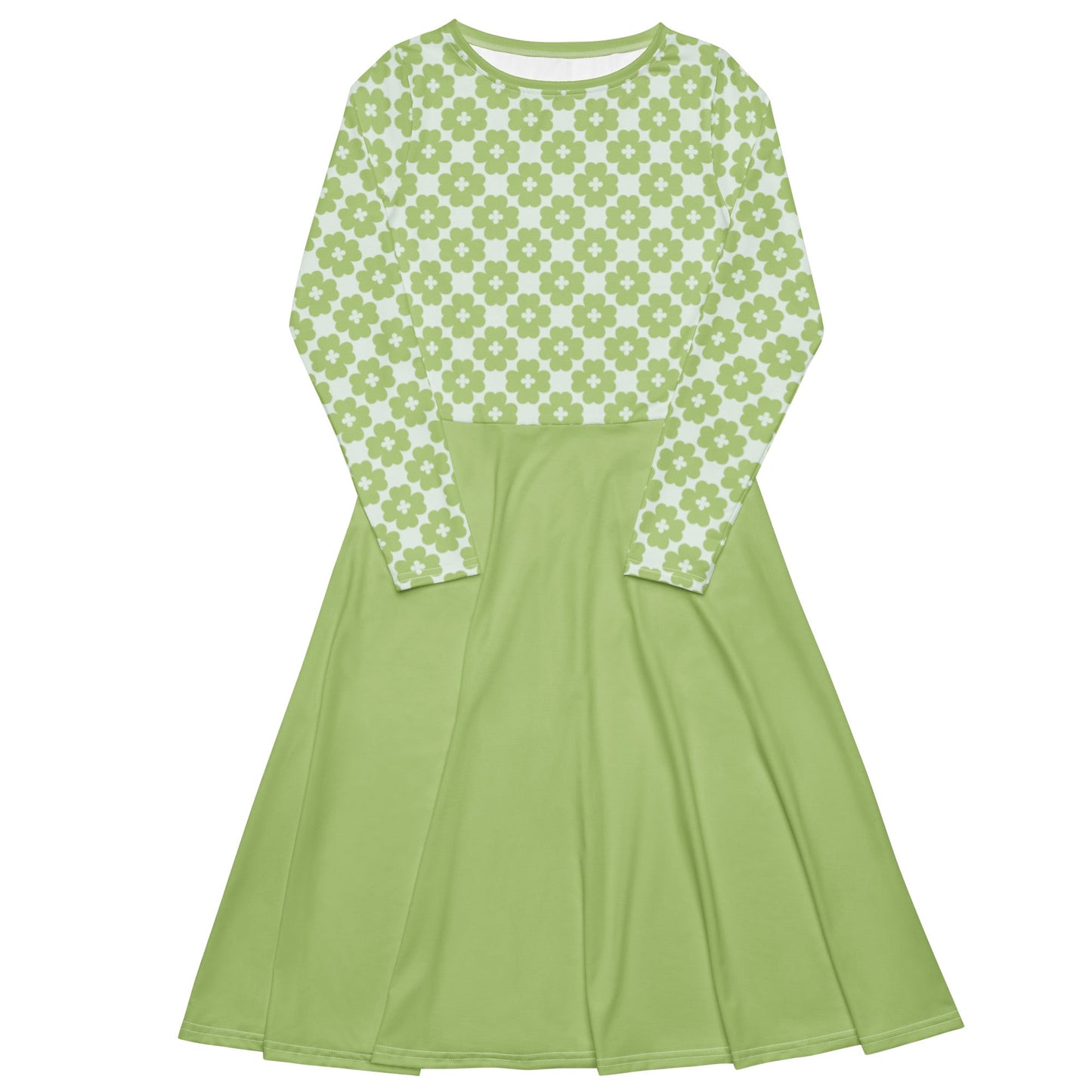 ELLIE LUCK tender green - Midi Dress With Pockets - SHALMIAK