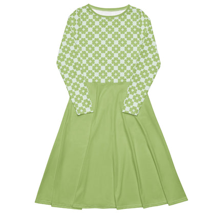 ELLIE LUCK tender green - Midi Dress With Pockets - SHALMIAK