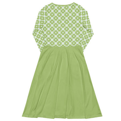 ELLIE LUCK tender green - Midi Dress With Pockets - SHALMIAK