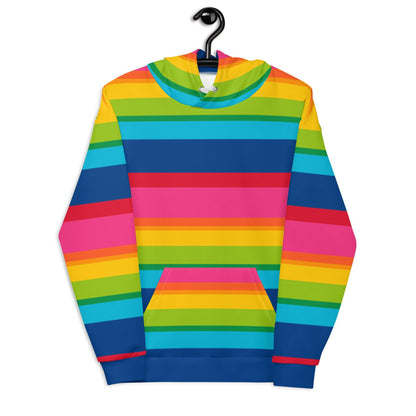 Hoodie - ELLIE rainbow stripe - Rainbow stripe print 6XL