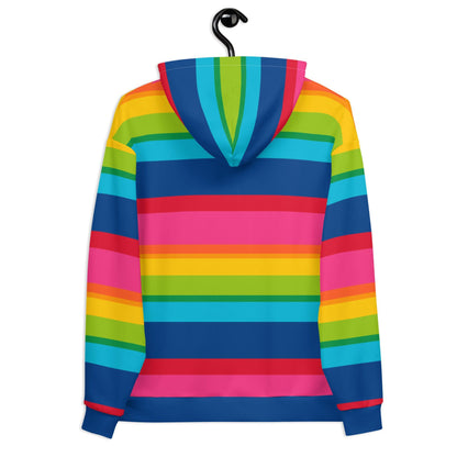 Hoodie - ELLIE rainbow stripe - Rainbow stripe print