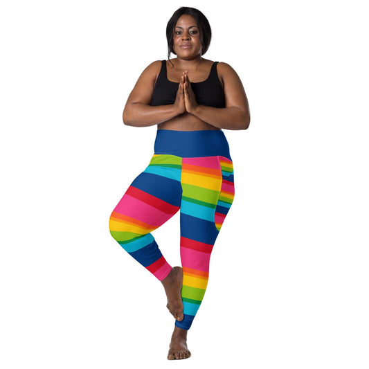 ELLIE rainbow stripe - Leggings With Pockets - SHALMIAK
