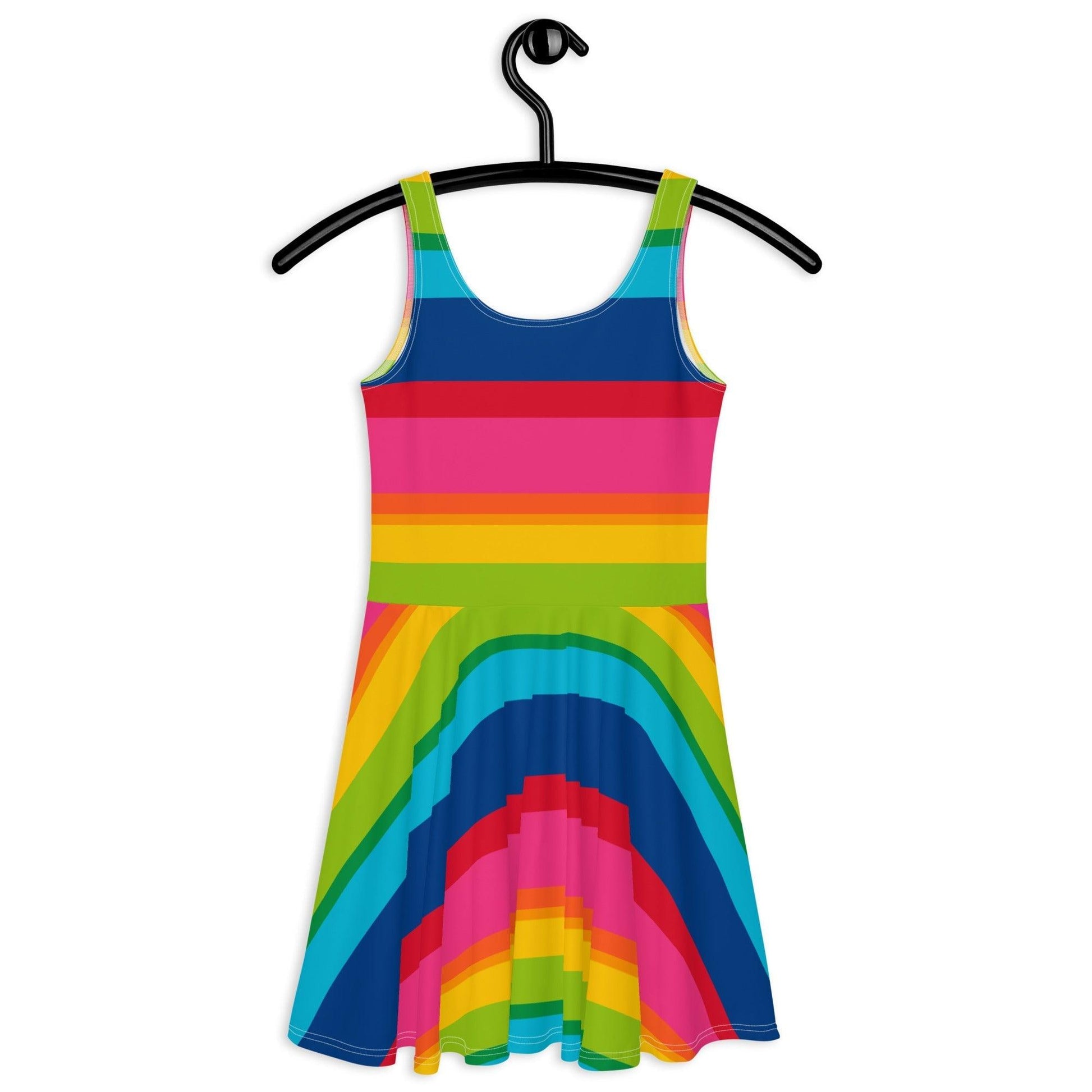 ELLIE rainbow stripe - Skater Dress - SHALMIAK