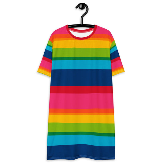 ELLIE rainbow stripe - T-Shirt Dress - SHALMIAK