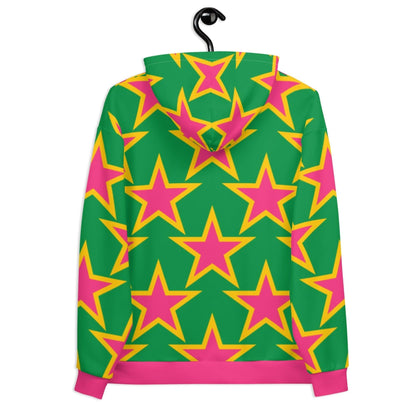 Hoodie - ELLIE STAR green - Classic stars print