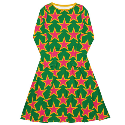 ELLIE STAR green - Midi Dress With Pockets - SHALMIAK