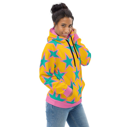 Hoodie - ELLIE STAR yellow - Classic stars print
