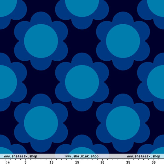 Fabric - ELLIE dark blue - Classic floral print