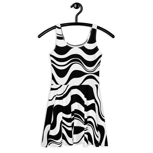 ENERGY WAVES black - Skater Dress - SHALMIAK