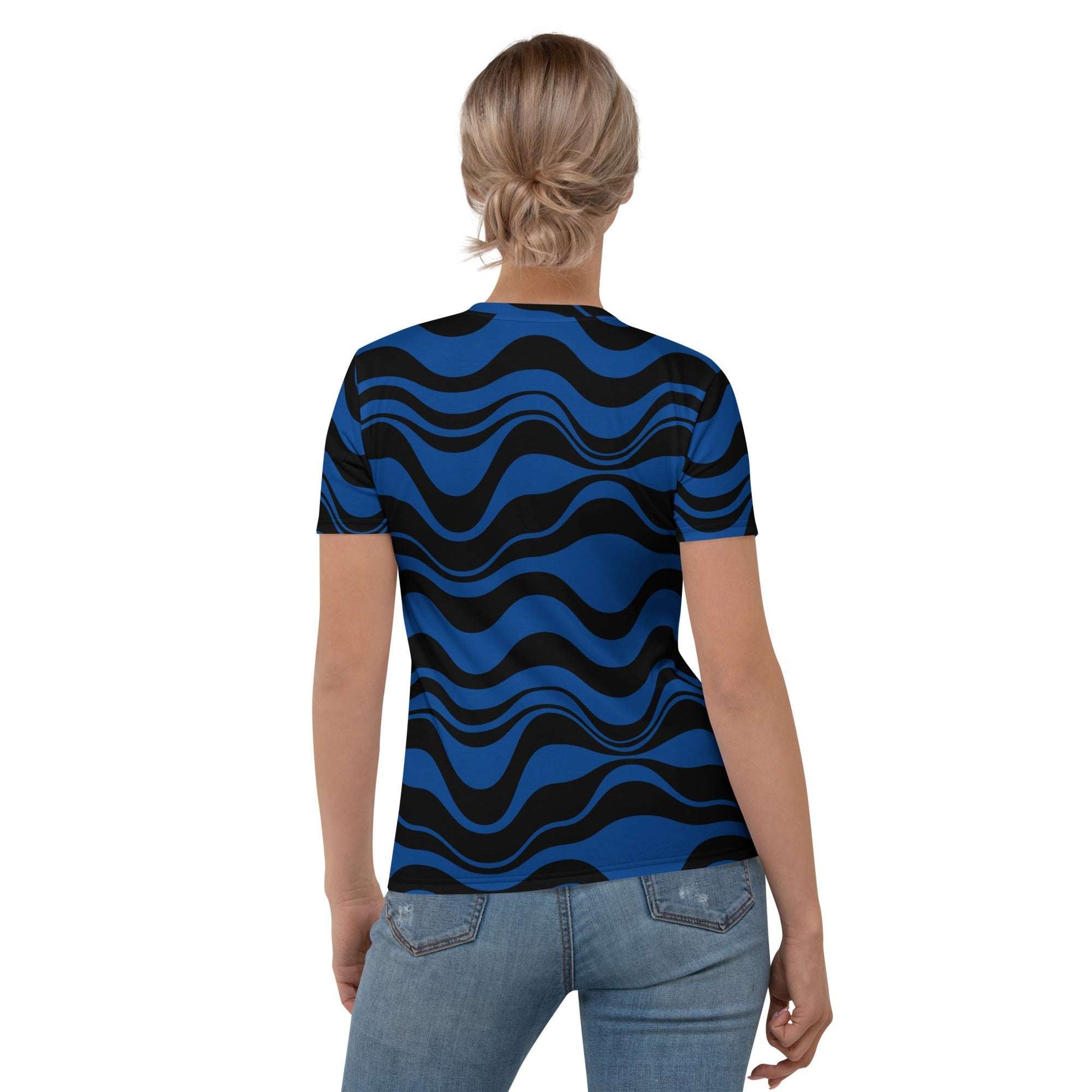 Woman's T-Shirt - ENERGY WAVES blue black