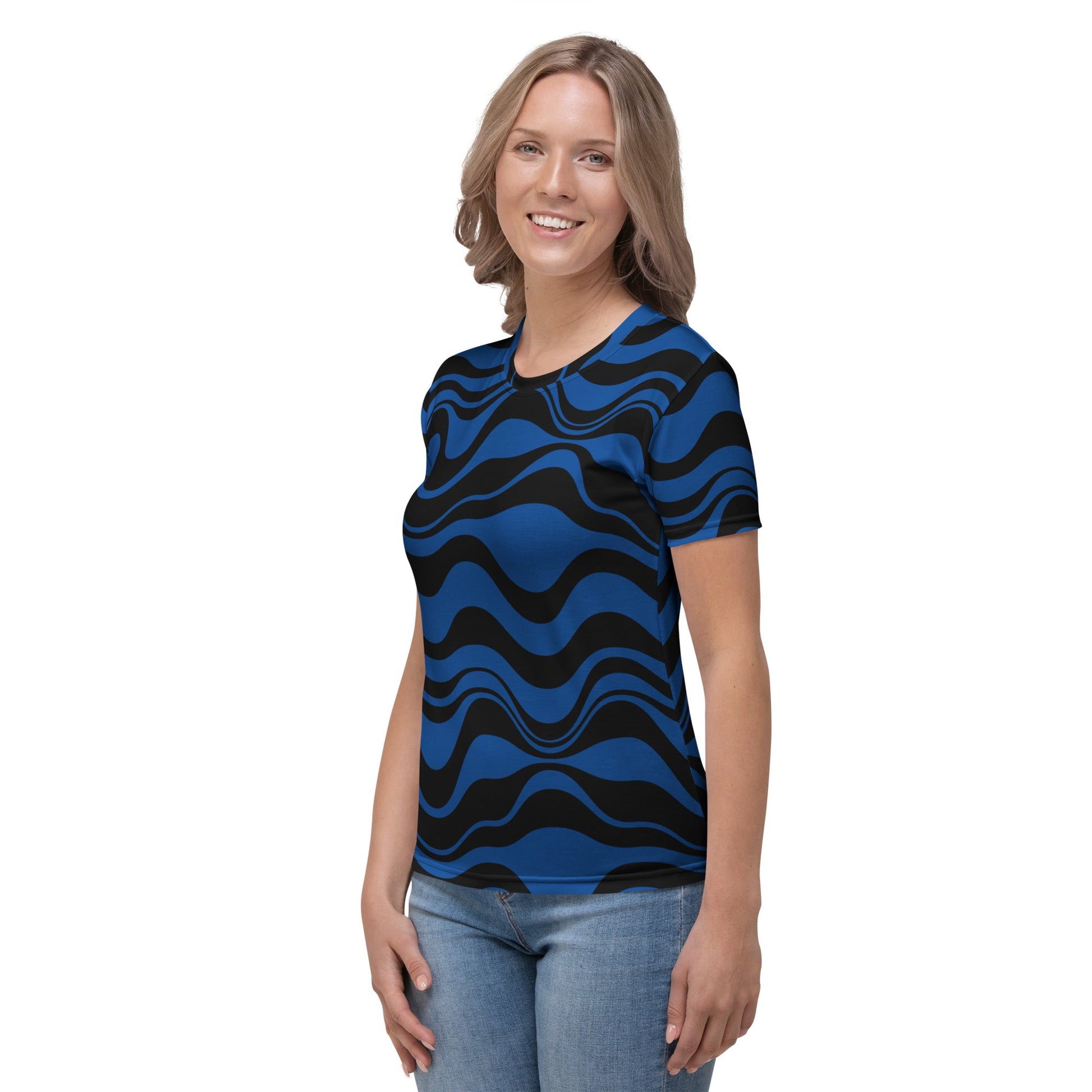 ENERGY WAVES blue black - Woman's T-Shirt - SHALMIAK