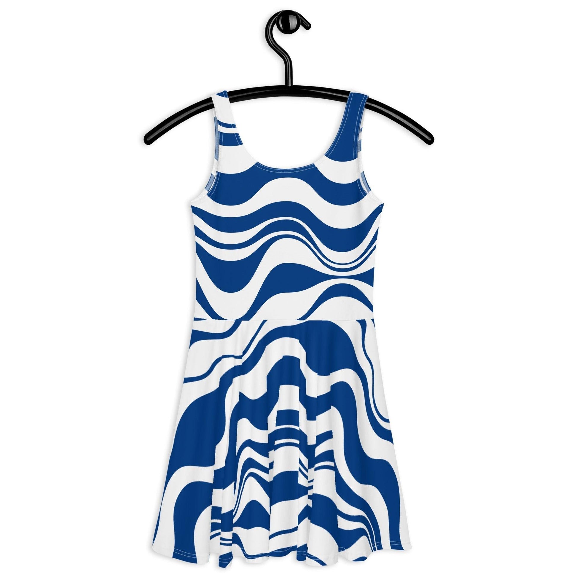 ENERGY WAVES blue - Skater Dress - SHALMIAK