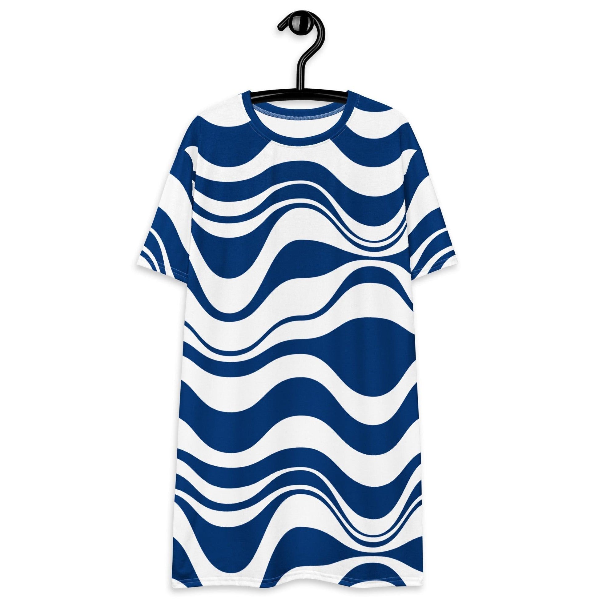 ENERGY WAVES blue - T-Shirt Dress - SHALMIAK