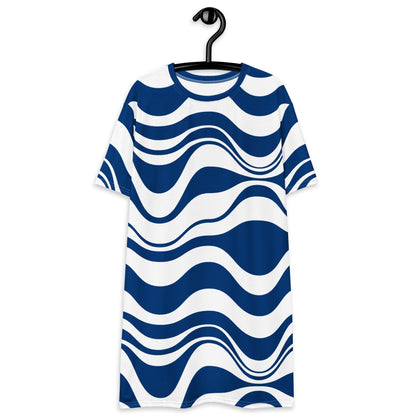 ENERGY WAVES blue - T-Shirt Dress - SHALMIAK