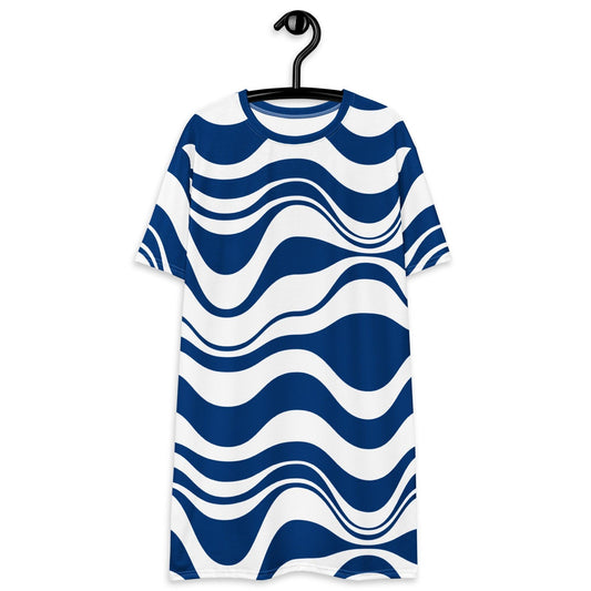 ENERGY WAVES blue - T-Shirt Dress - SHALMIAK