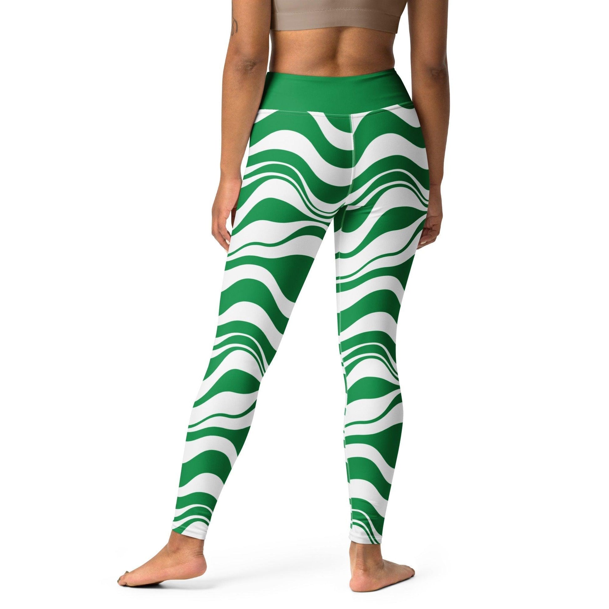 ENERGY WAVES green - 2 - Yoga Leggings - SHALMIAK