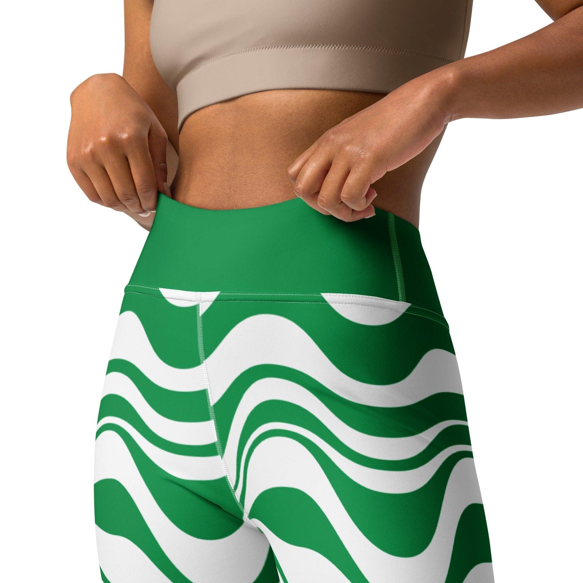 ENERGY WAVES green - 2 - Yoga Leggings - SHALMIAK