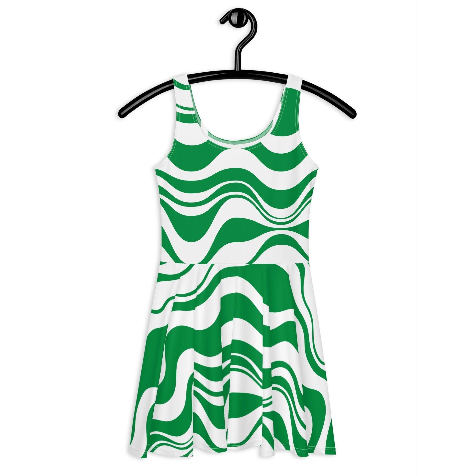 ENERGY WAVES green - Skater Dress - SHALMIAK