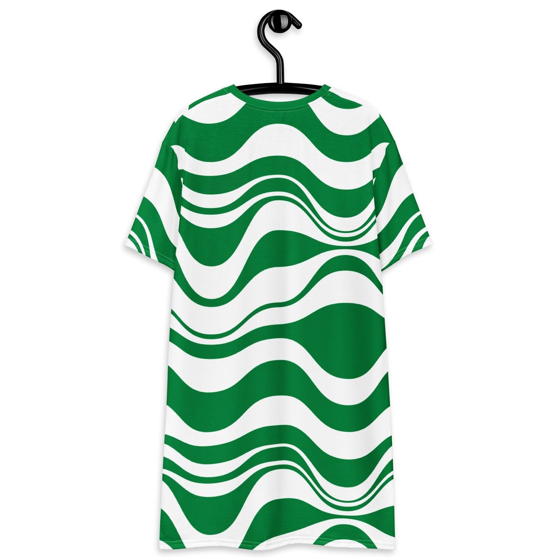 ENERGY WAVES green - T-Shirt Dress - SHALMIAK