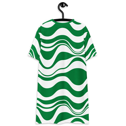 ENERGY WAVES green - T-Shirt Dress - SHALMIAK