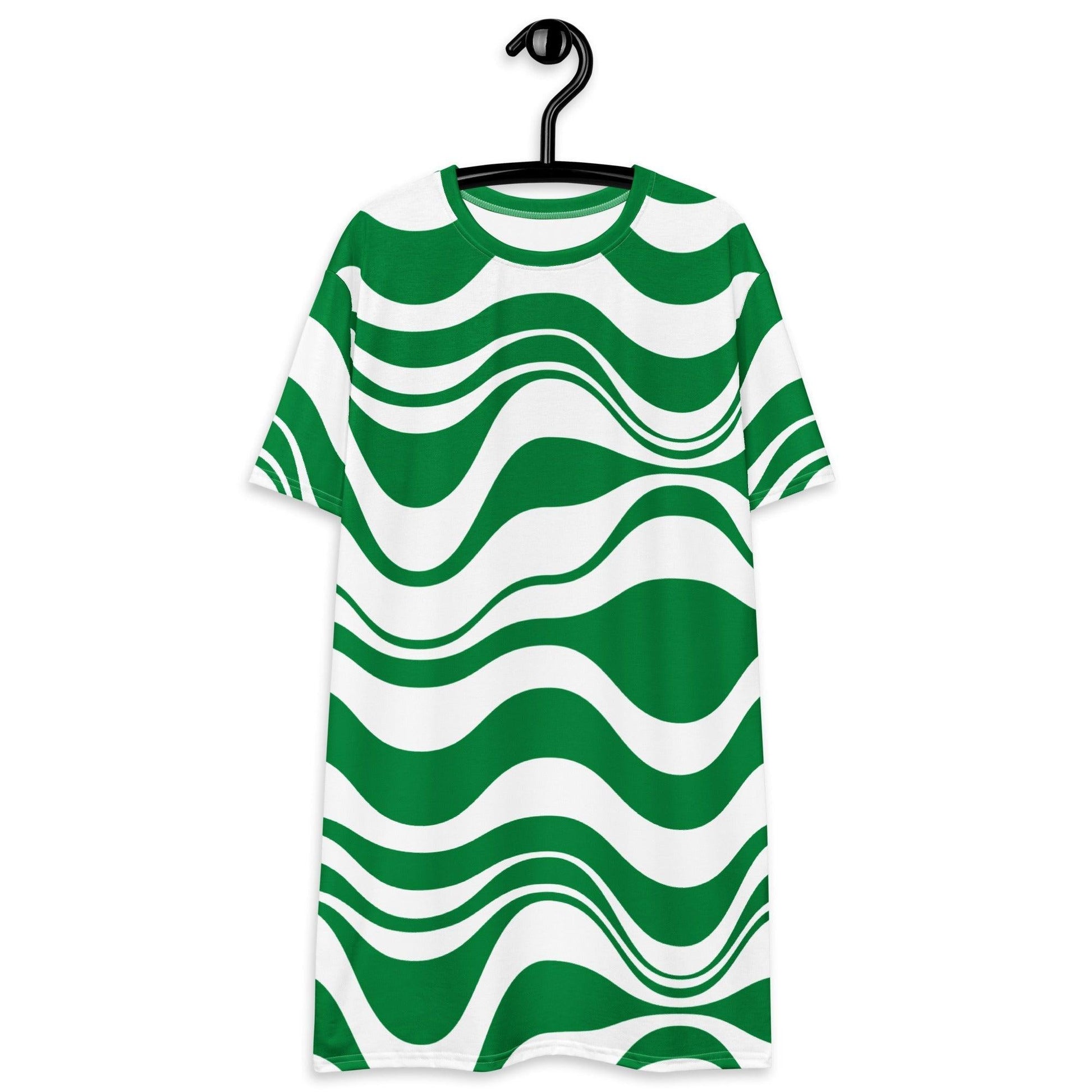 ENERGY WAVES green - T-Shirt Dress - SHALMIAK